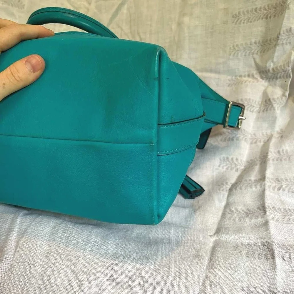Coach‎ Legacy Molly Satchel 21132 Robin's Egg Blue Turquoise Leather Tassel Boho